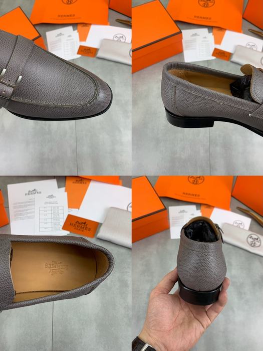 Shoes Hermes men's leather loafer Grey Size 39 45