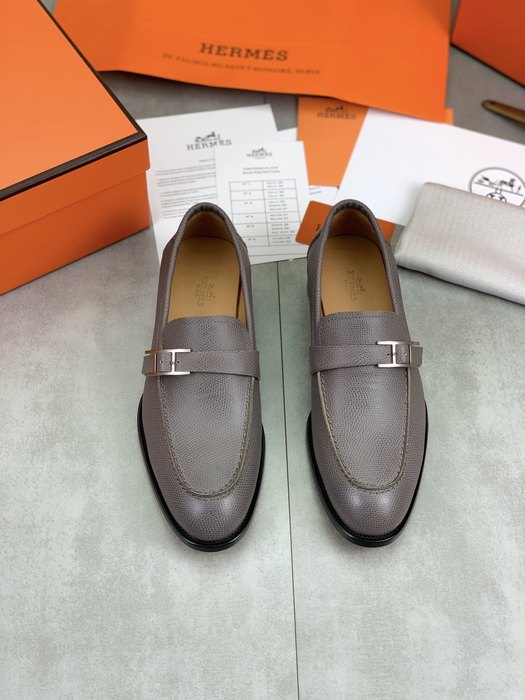 Shoes Hermes men's leather loafer Grey Size 39 45