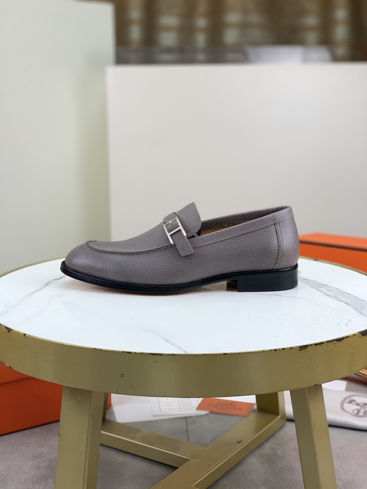 Shoes Hermes men's leather loafer Grey Size 39 45