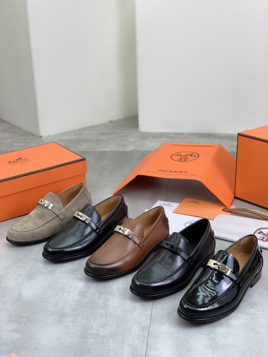 Shoes Hermes men's leather loafers Beige Size 39 44