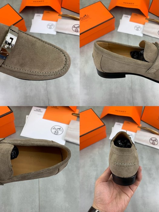 Shoes Hermes men's leather loafers Beige Size 39 44