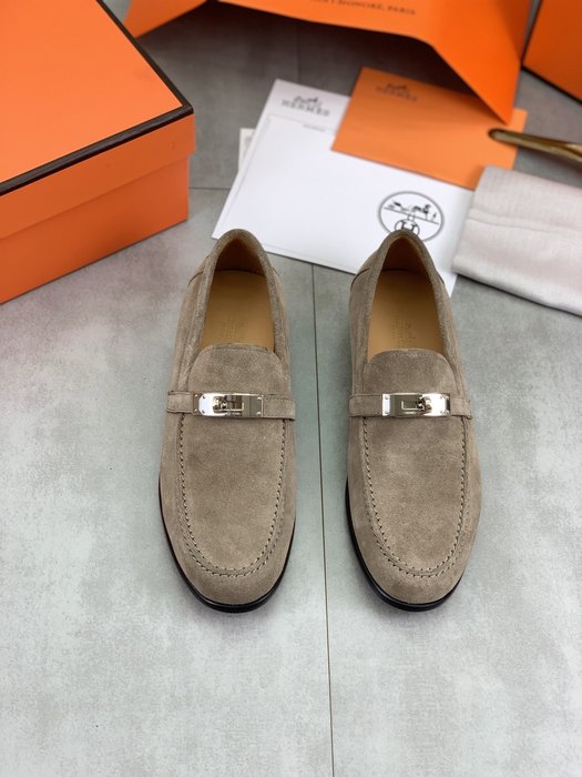 Shoes Hermes men's leather loafers Beige Size 39 44