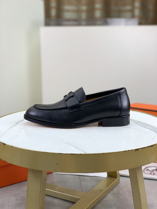 Shoes Hermes men's leather loafers Black Size 39 44 002