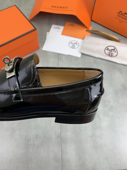 Shoes Hermes men's leather loafers Black Size 39 44