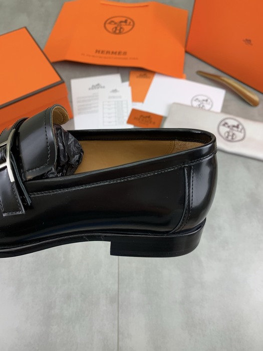 Shoes Hermes men's leather loafers Black Size 39 45