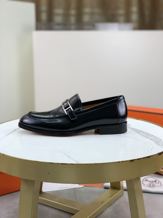 Shoes Hermes men's leather loafers Black Size 39 45