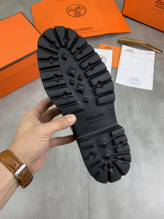 Shoes Hermes men's leather loafers Brown Size 39 44