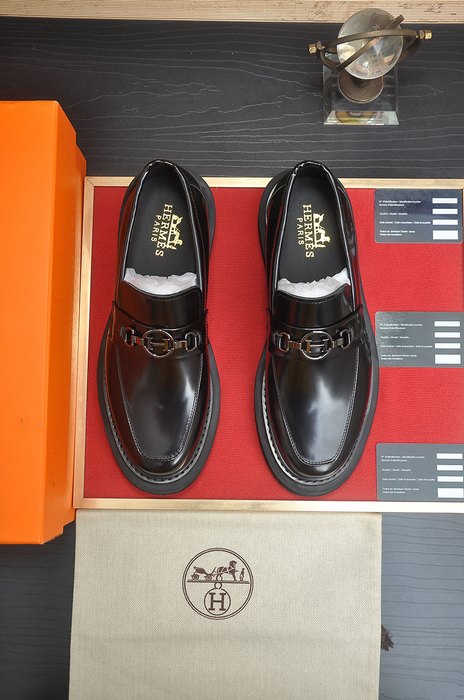 Shoes Hermes men's loafer Black Size 38 44 004