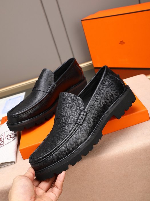 Shoes Hermes men's loafer Black Size 38 44