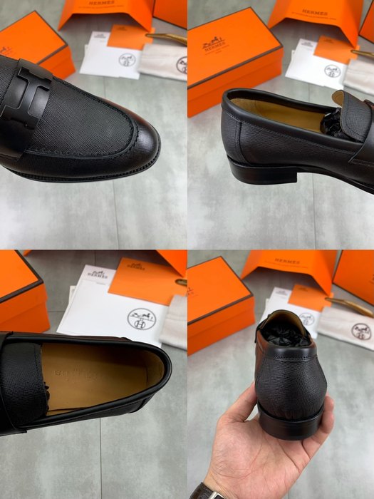 Shoes Hermes men's loafer Black Size 39 44 001