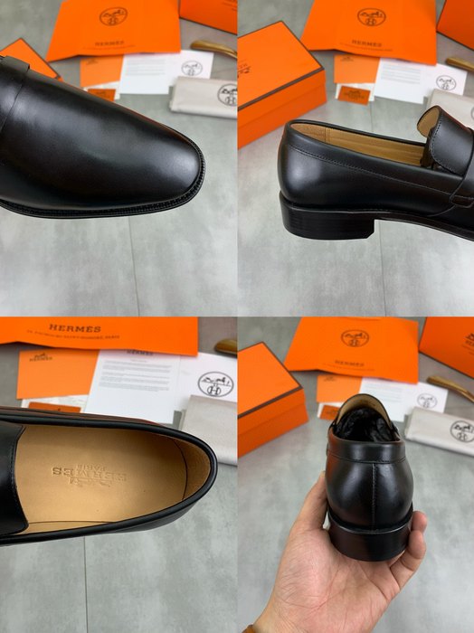 Shoes Hermes men's loafer Black Size 39 44 003