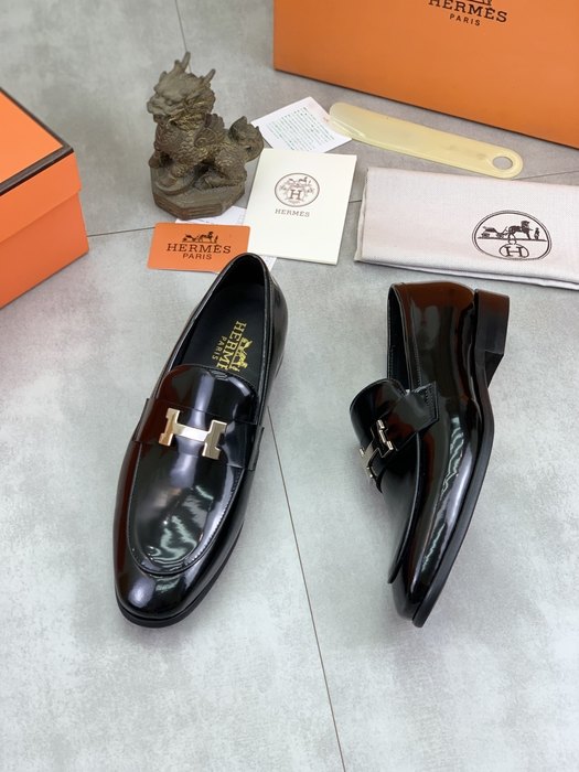 Shoes Hermes men's loafer Black Size 39 44 004