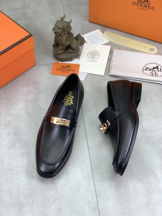 Shoes Hermes men's loafer Black Size 39 44 006