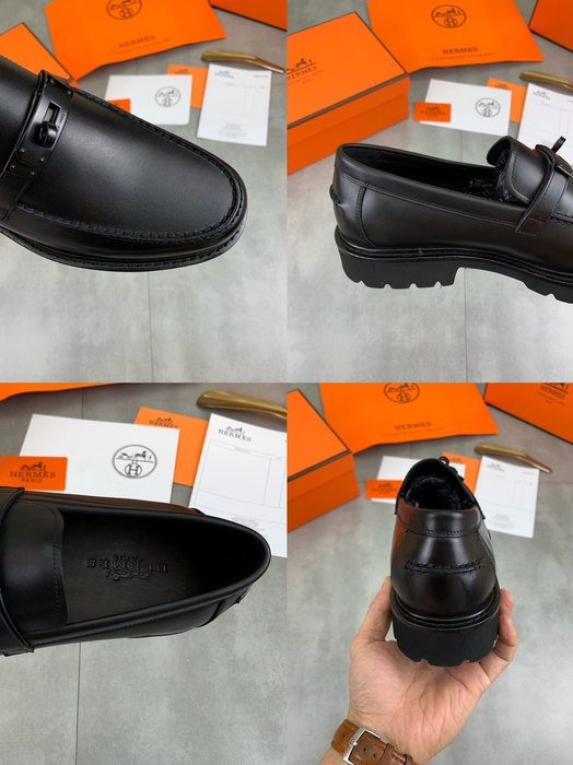 Shoes Hermes men's loafer Black Size 39 44