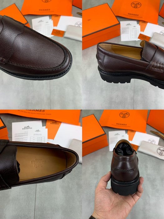 Shoes Hermes men's loafer Brown Size 39 44