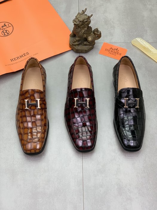 Shoes Hermes men's loafer Burgundy Size 38 47