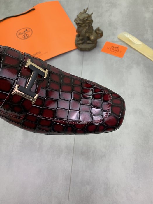 Shoes Hermes men's loafer Burgundy Size 38 47