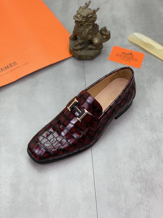 Shoes Hermes men's loafer Burgundy Size 38 47