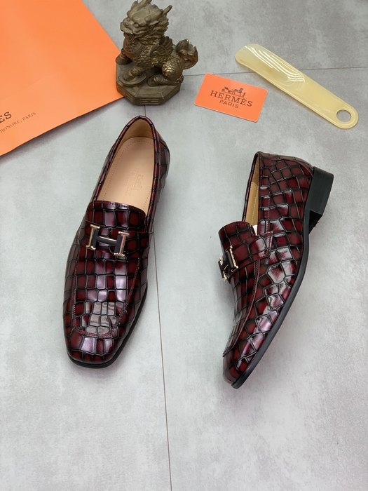 Shoes Hermes men's loafer Burgundy Size 38 47