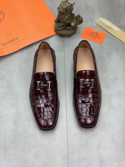 Shoes Hermes men's loafer Burgundy Size 38 47