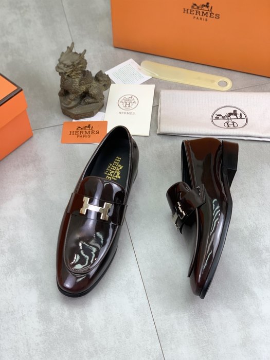 Shoes Hermes men's loafer Burgundy Size 39 44