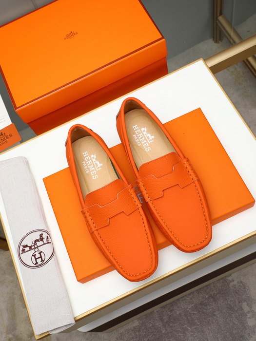 Shoes Hermes men's loafer White Size 38 44