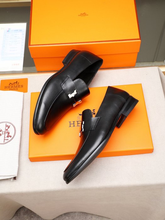 Shoes Hermes men's loafers Black Size 38 44 001