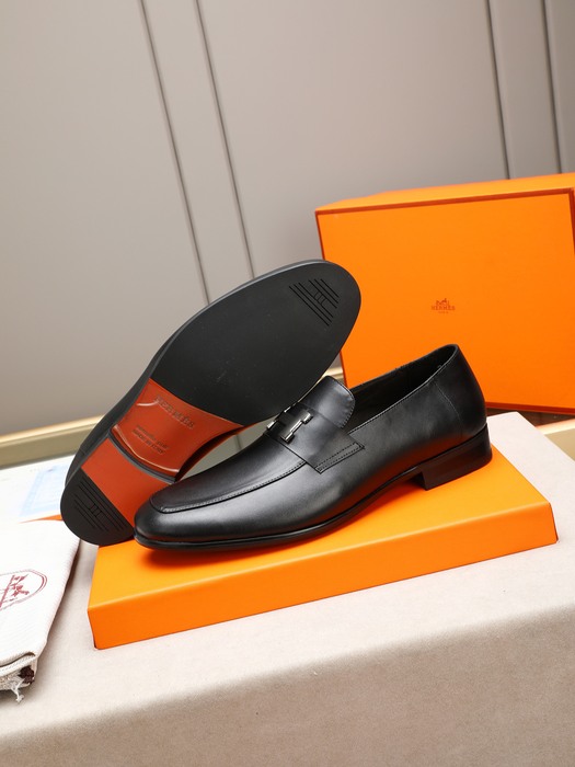Shoes Hermes men's loafers Black Size 38 44 001
