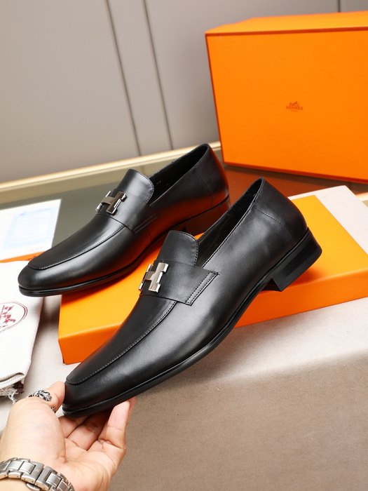 Shoes Hermes men's loafers Black Size 38 44 001