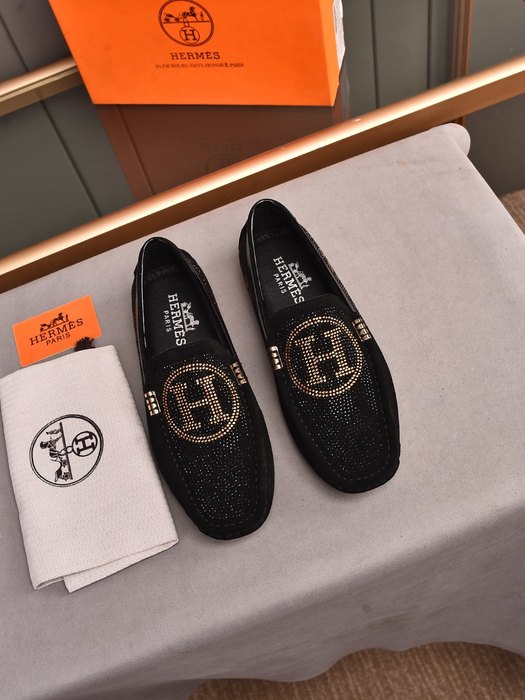 Shoes Hermes men's loafers Black Size 38 44 002