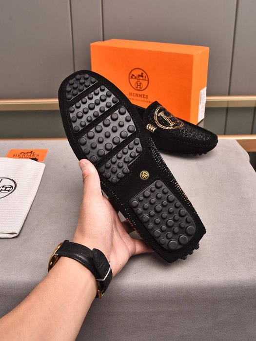 Shoes Hermes men's loafers Black Size 38 44 002