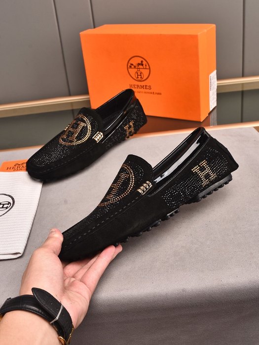 Shoes Hermes men's loafers Black Size 38 44 002