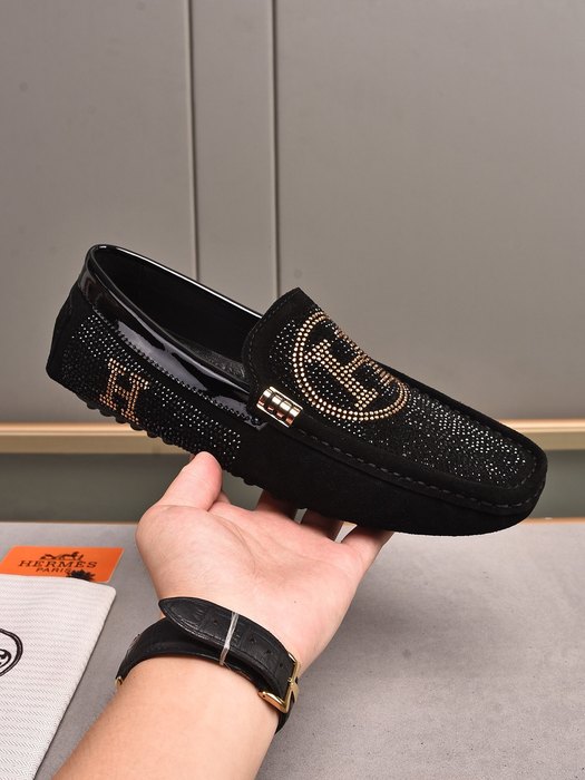 Shoes Hermes men's loafers Black Size 38 44 002