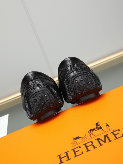 Shoes Hermes men's loafers Black Size 38 44 003