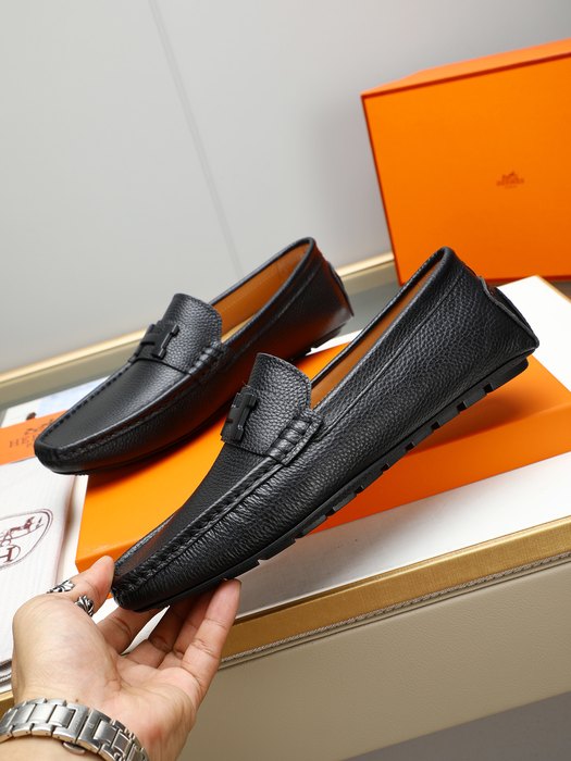 Shoes Hermes men's loafers Black Size 38 44 003
