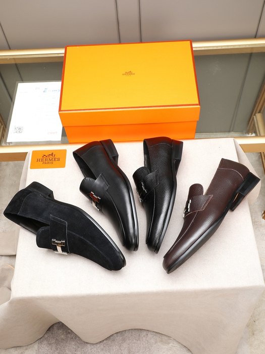 Shoes Hermes men's loafers Black Size 38 44