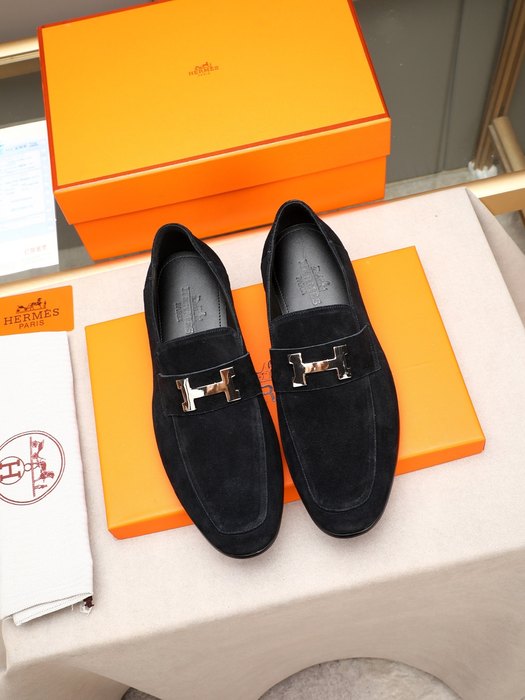 Shoes Hermes men's loafers Black Size 38 44