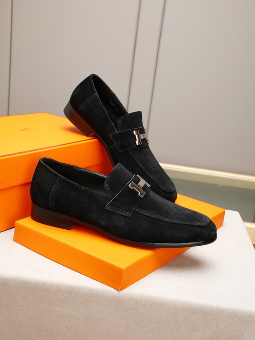 Shoes Hermes men's loafers Black Size 38 44