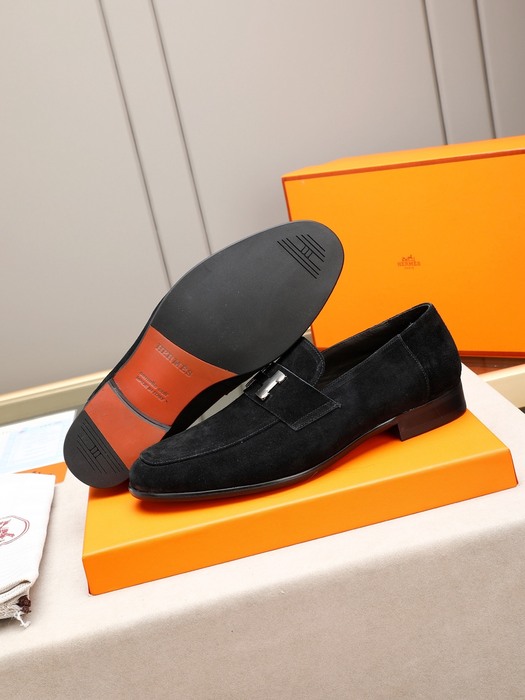Shoes Hermes men's loafers Black Size 38 44