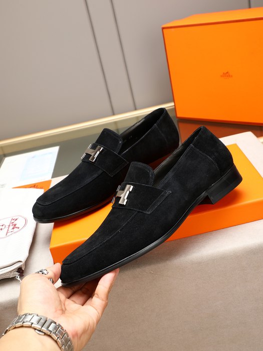 Shoes Hermes men's loafers Black Size 38 44