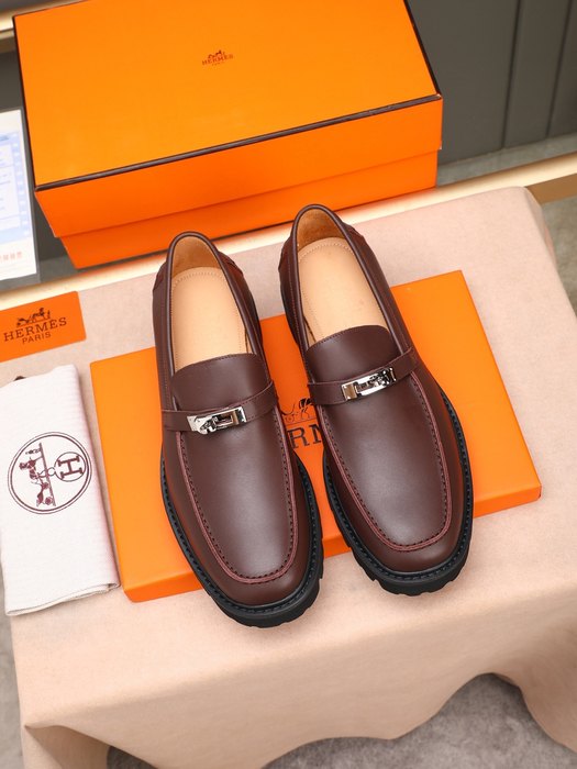 Shoes Hermes men's loafers Brown Size 38 44