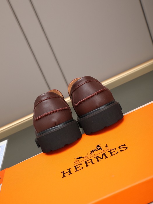 Shoes Hermes men's loafers Brown Size 38 44