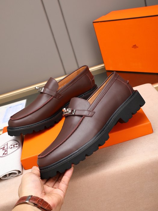 Shoes Hermes men's loafers Brown Size 38 44
