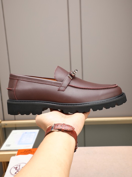 Shoes Hermes men's loafers Brown Size 38 44