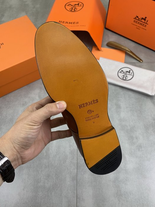 Shoes Hermes men's monk strap Brown Size 39 44