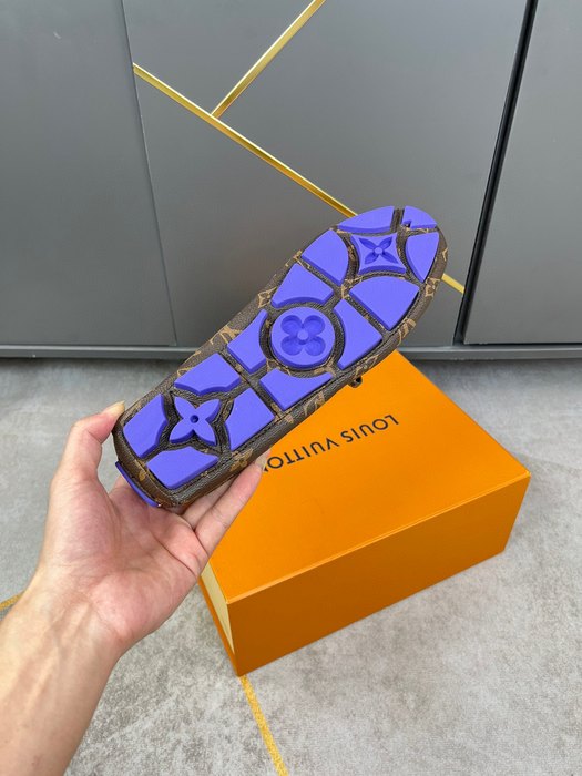 Shoes Louis Vuitton 1V Driver Moccasin Brown