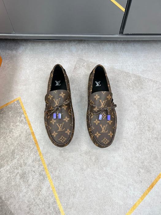 Shoes Louis Vuitton 1V Driver Moccasin Brown
