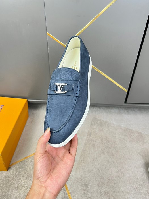 Shoes Louis Vuitton 1V Major Loafers Blue