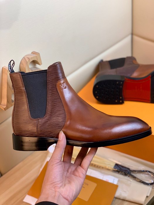 Shoes Louis Vuitton Chelsea Boots Brown 003