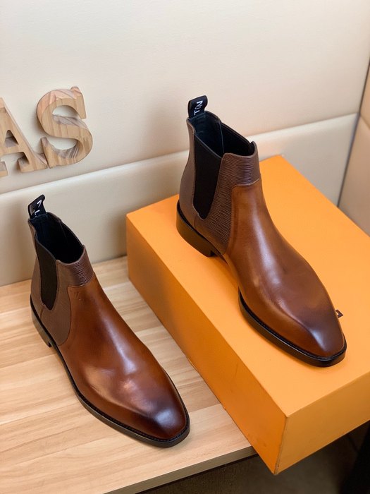 Shoes Louis Vuitton Chelsea Boots Brown 003